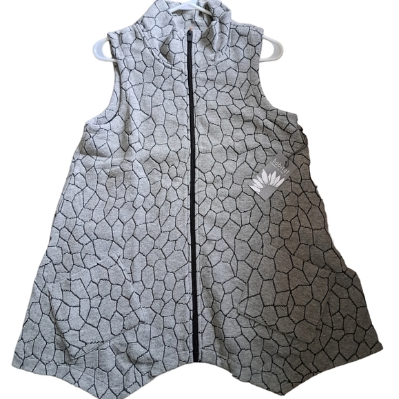 New Habitat cobblestone soft vest gray stone sleeveless zip tunic lagenlook XS - Picture 1 of 6